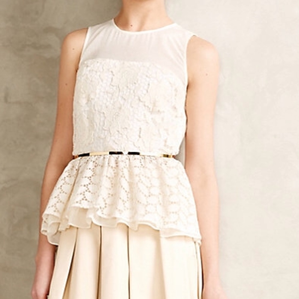 Anthropologie lace peplum top